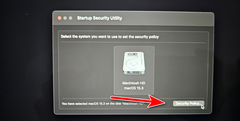 M1 Mac Startup Security Utility