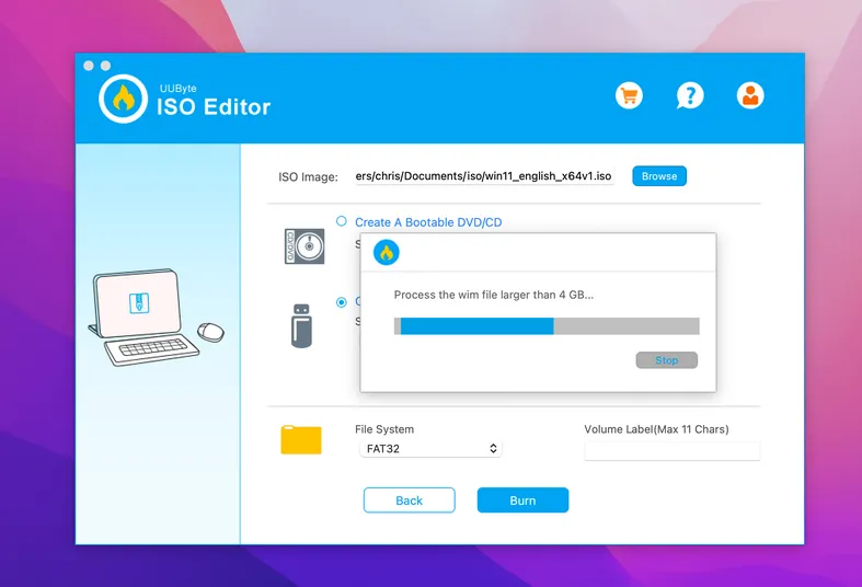Start ISO Burning on Mac